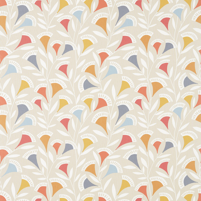 Noukku in Watermelon/tangerine/slate, Drapery Fabric by Scion