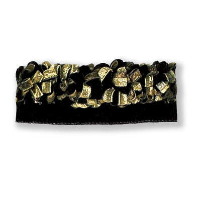 Ribbon Rouche in Onyx, Trim Fabric by Kravet Couture