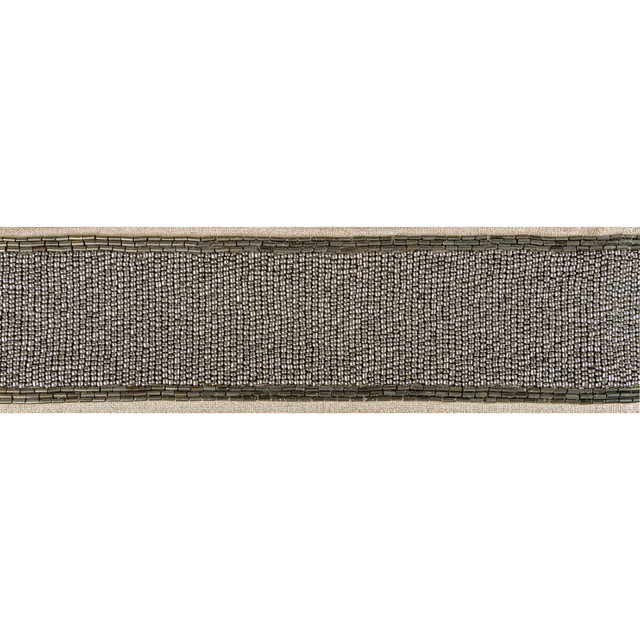 Luxe Bead Tape in Graphite, Trim Fabric by Kravet Couture