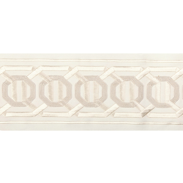 Octagon Wide Tape in Ivory, Trim Fabric by Kravet Couture