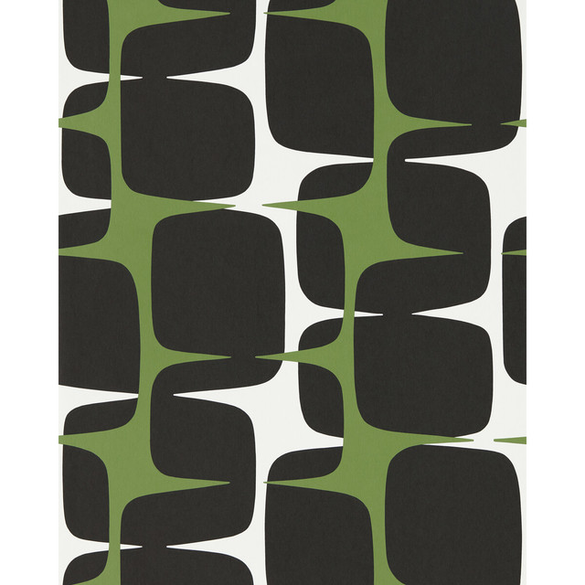 Going Lohko in Juniper/liquorice, Wallcovering by Scion