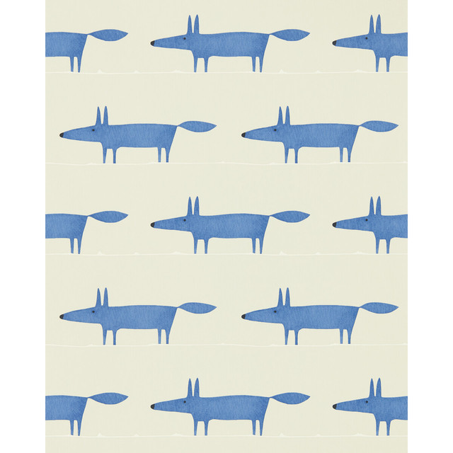 Midi Fox Wp in Pebble/denim, Wallcovering by Scion