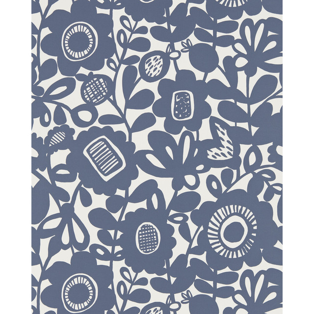 Kukkia in Ink, Wallcovering by Scion