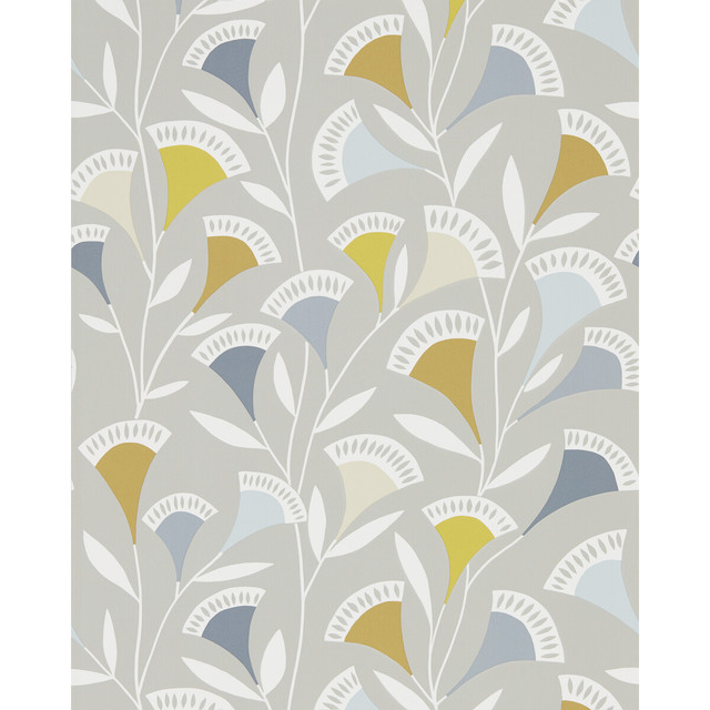 Noukku Wp in Dandelion/butterscotch/charcoal, Wallcovering by Scion