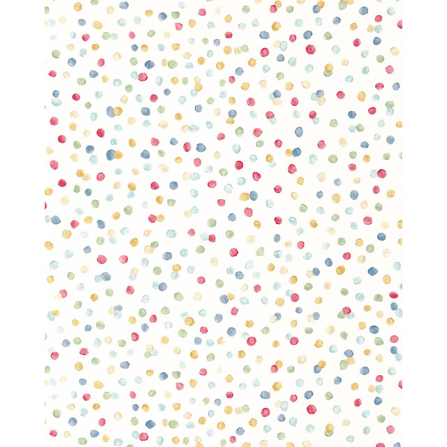 Lots Of Dots in Pistachio/pimento/denim, Wallcovering by Scion