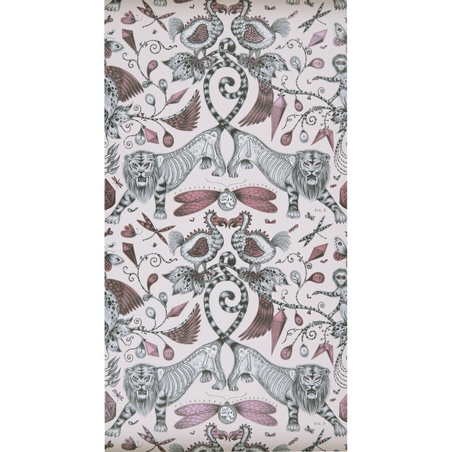 Extinct in Pink, Wallcovering by Clarke & Clarke