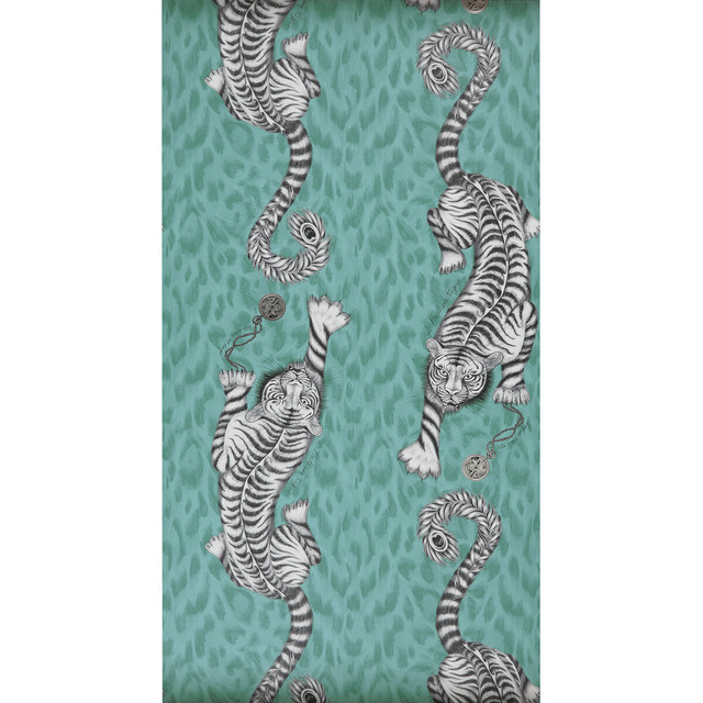 Tigris in Teal, Wallcovering by Clarke & Clarke
