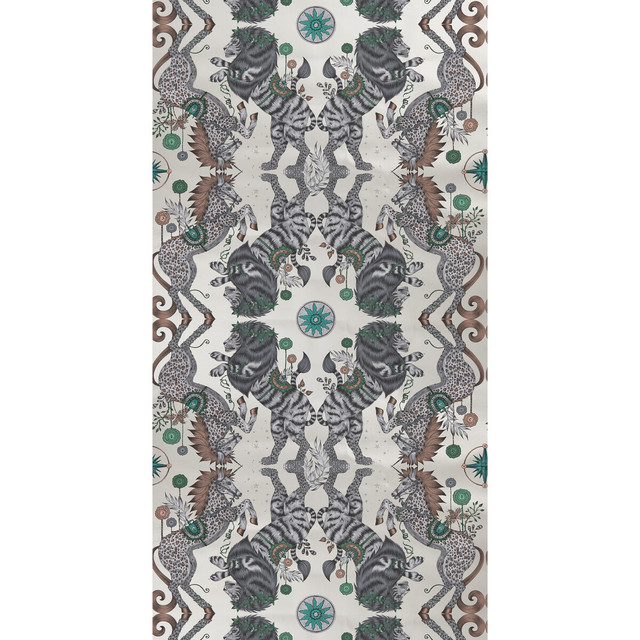 Caspian Wp in Gilver, Wallcovering by Clarke & Clarke