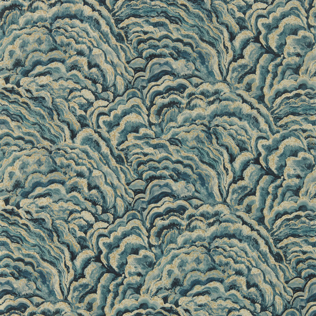 Lumino in Kingfisher/gilver Wp, Wallcovering by Clarke & Clarke