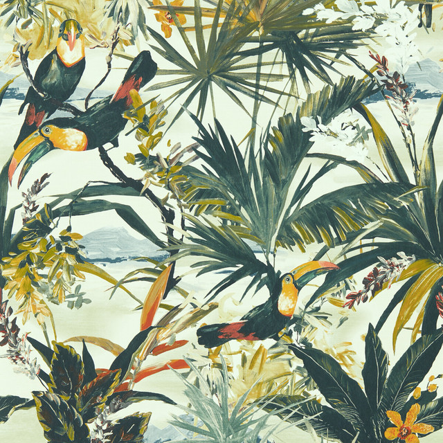 Toucan in Antique Wp, Wallcovering by Clarke & Clarke