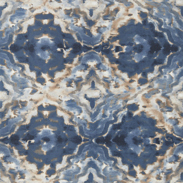 Aqueous in Midnight/spice Wp, Wallcovering by Clarke & Clarke