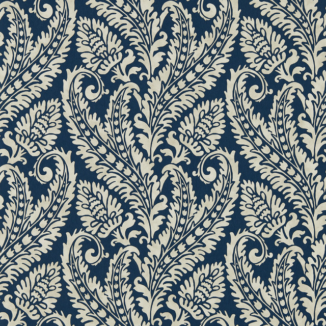 Regale in Denim Wp, Wallcovering by Clarke & Clarke