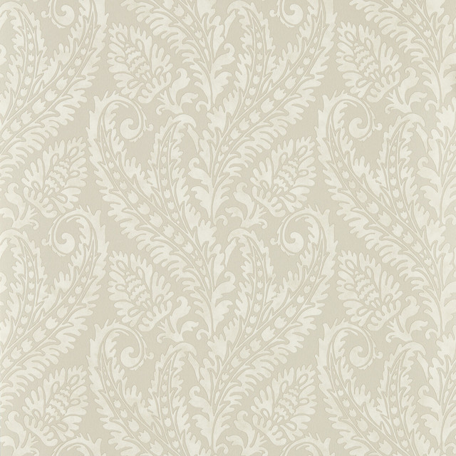 Regale in Ivory Mocha Wp, Wallcovering by Clarke & Clarke