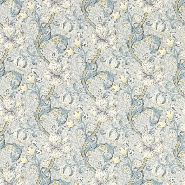 Golden Lily in Slate Wp, Wallcovering by Clarke & Clarke