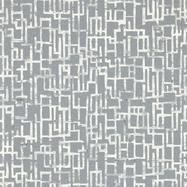 Quadrata in Steel Wp, Wallcovering by Clarke & Clarke