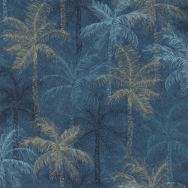 Palmyra in Midnight Wp, Wallcovering by Clarke & Clarke