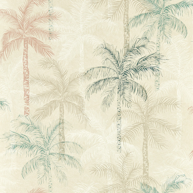 Palmyra in Mineral/blush Wp, Wallcovering by Clarke & Clarke