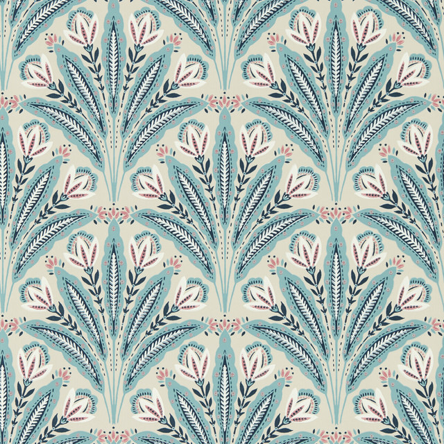 Attingham in Mineral Wp, Wallcovering by Clarke & Clarke