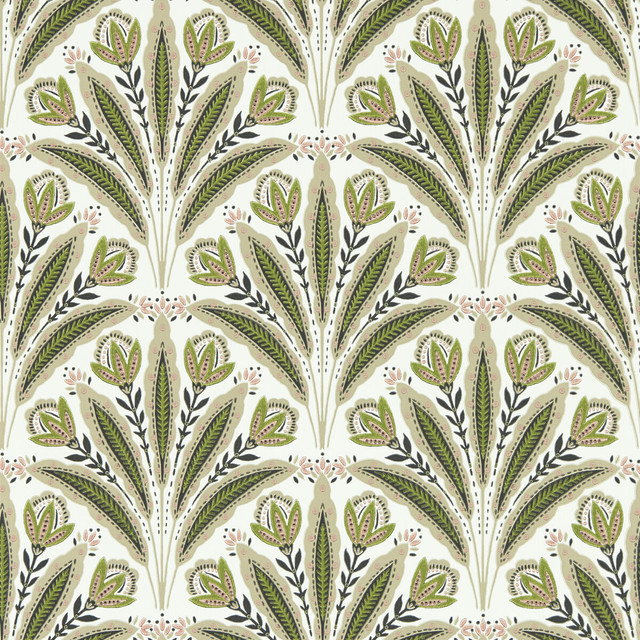 Attingham in Sage Blush Wp, Wallcovering by Clarke & Clarke