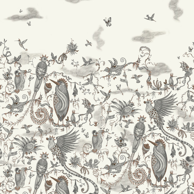 Cloud in Forest/ivory Wp, Wallcovering by Clarke & Clarke