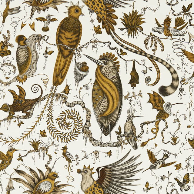 Quetzal in Gold Wp, Wallcovering by Clarke & Clarke