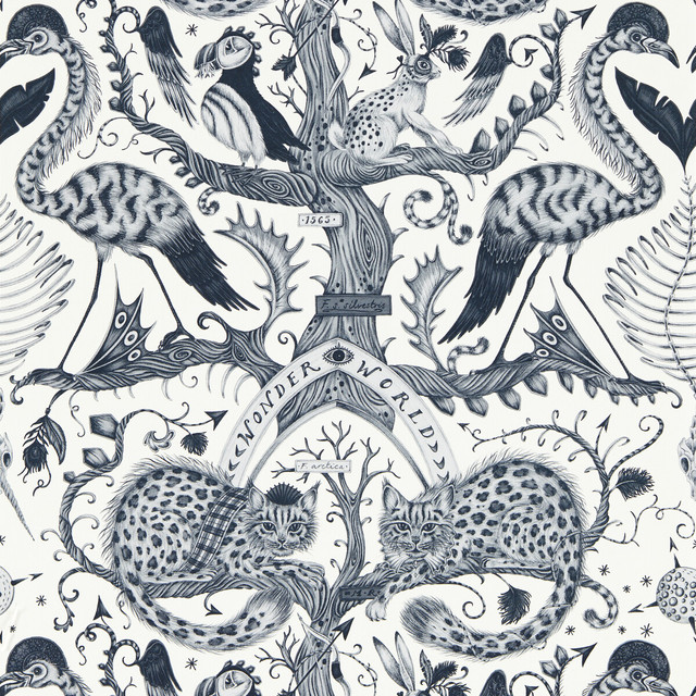 Wonder World in Mono Wp, Wallcovering by Clarke & Clarke