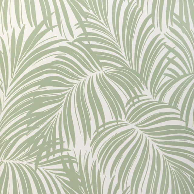 Palm Leaf Wp in Light Green, Wallcovering by Kravet Couture