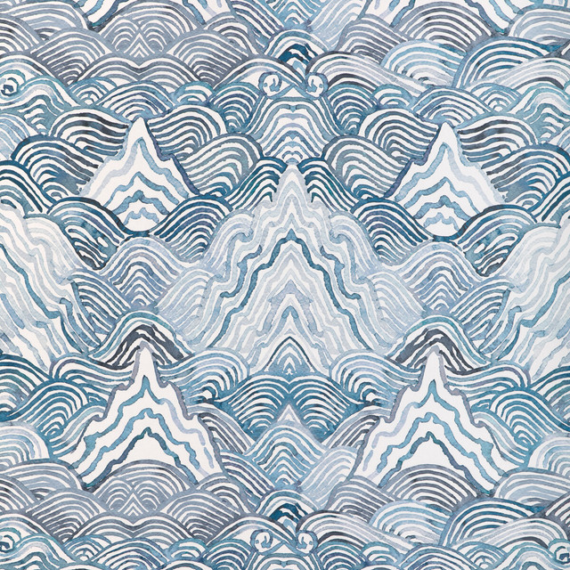 Shangri La Wp in Indigo, Wallcovering by Kravet Couture