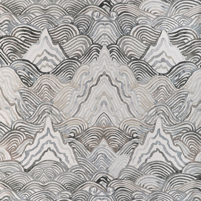 Shangri La Wp in Noir, Wallcovering by Kravet Couture