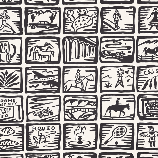 Arizona Sketchbook Wp in Coal, Wallcovering by Kravet Couture