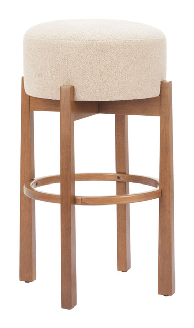 Zuo Modern Nade Barstool (Set of 2) Beige & Walnut