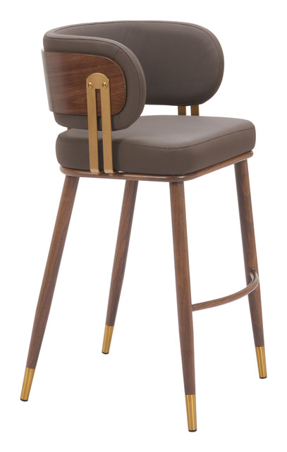 Zuo Modern Brew Barstool Brown & Walnut