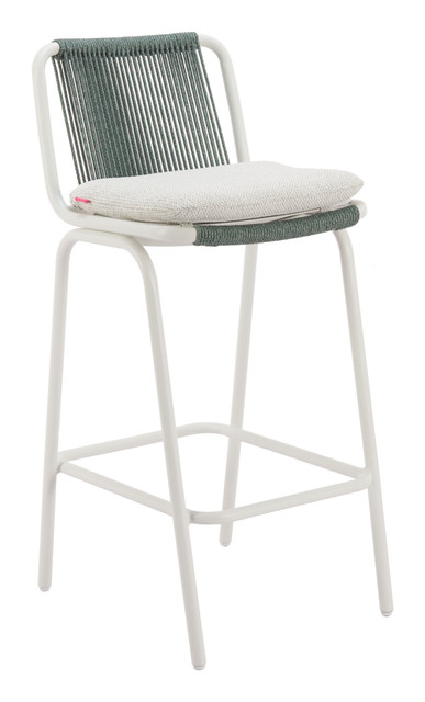Zuo Modern Luft Barstool (Set of 2) White & Green