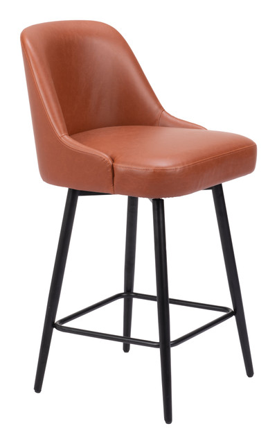 Zuo Modern Keppel Swivel Counter Stool Brown