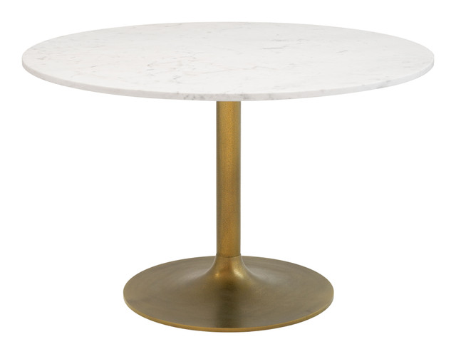 Zuo Modern Ithaca Dining Table White & Gold