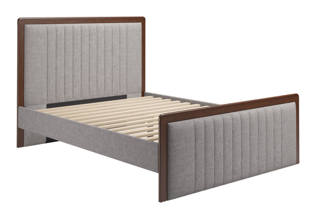 Zuo Modern Somune Queen Bed Gray & Walnut
