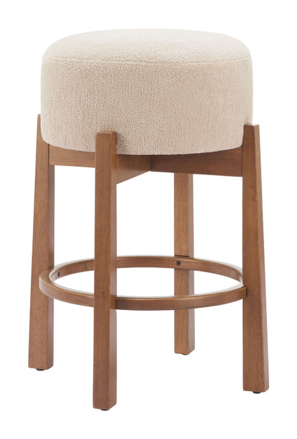 Zuo Modern Nade Counter Stool (Set of 2) Beige & Walnut