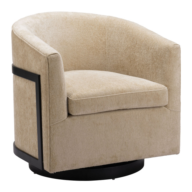 Zuo Modern Hanko Swivel Chair Golden Beige