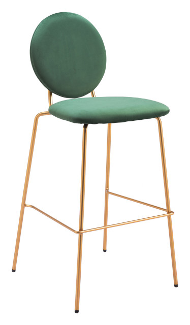 Zuo Modern Odessa Barstool (Set of 2) Green & Gold
