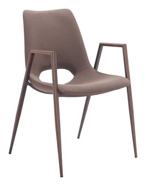 Zuo Modern Desi Dining Chair (Set of 2) Brown & Walnut