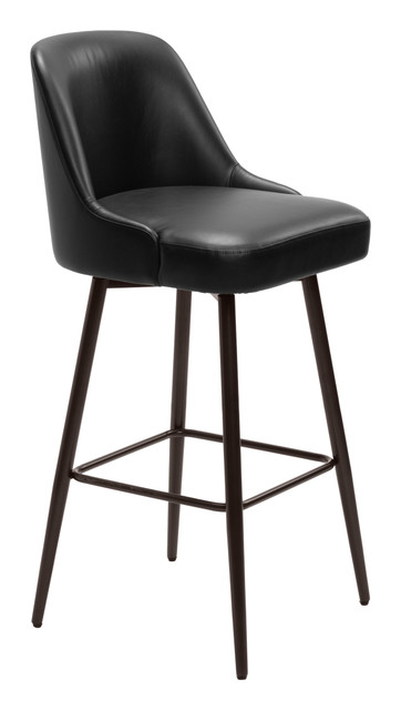 Zuo Modern Keppel Swivel Barstool Black & Bronze