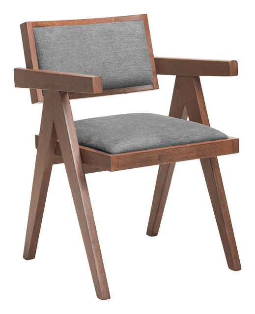 Zuo Modern Delhi Dining Chair (Set of 2) Gray & Walnut