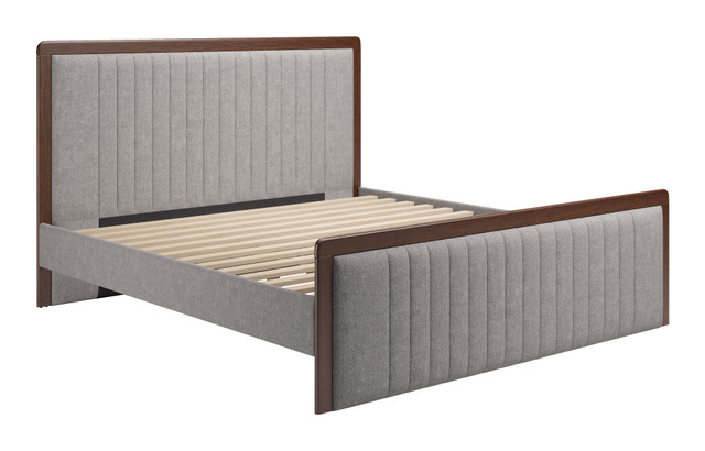 Zuo Modern Somune King Bed Gray & Walnut