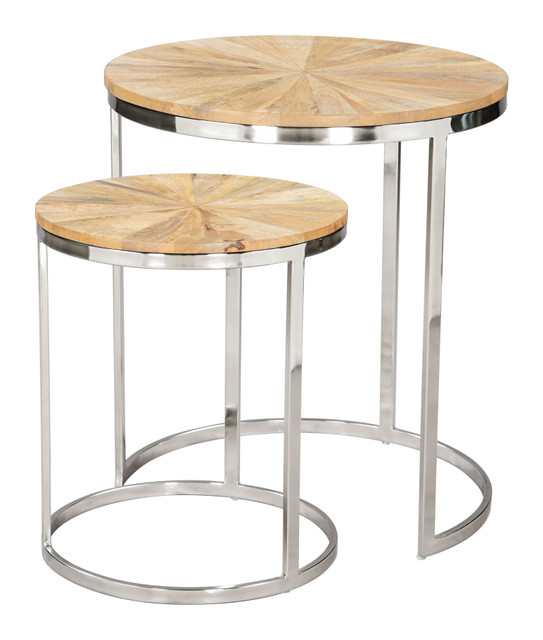 Zuo Modern Bari Nesting Table Set (2-Piece) Natural