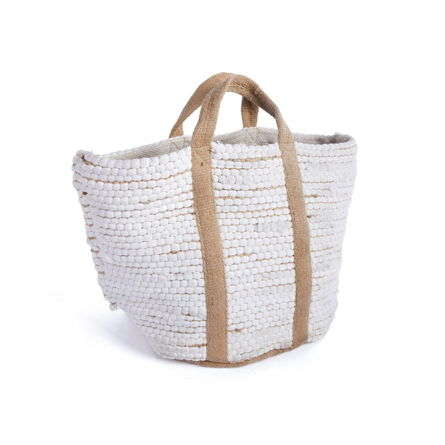 Go Home Ltd - White Hemp & Cotton Basket