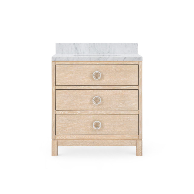 Villa & House - Caspian 2-Drawer Cabinet with 30" Marble Vanity Top, Sand 