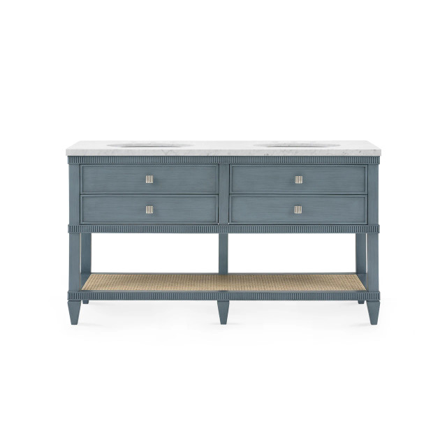 Villa & House - Sienna 2-Drawer Table - Base Only, Foggy Horizon