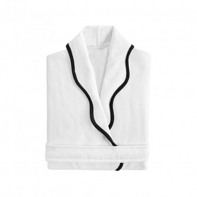 Portobello Scalloped Bath Robe BLACK 15026 by Graccioza