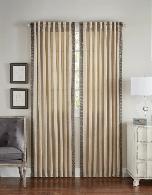 Cloud9 Design Zia Beige and Grey Wheat Linen Panel