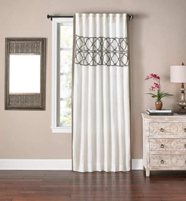 Cloud9 Design Ory White Colored Cotton Linen Panel
